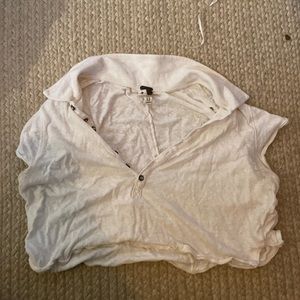 crop collar free people crème top